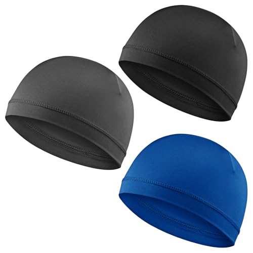 Image of WY LIGHTING LEVEL 3Pcs Skull Caps Soft Lightweight Beanie Hats Moisture Wicking Stretchy Breathable Helmet Liner for Men