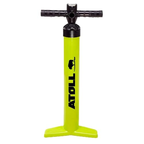Atoll iSUP Hand Pump for Paddle Board - High-Pressure Dual Action Manual Air Pump with PSI Gauge - Portable Durable for Inflatable Stand Up Paddleboards Water Sports Equipment