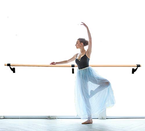 Ballet Barre 3 FT Long Single Wooden Bar Black 1.5” Diameter - Wall Mount Ballet Barre Fixed Height for Home or Studio Ballet Bar - Dance Bar, Stretch Bar, Dancing/Stretching - Thumbnail 2