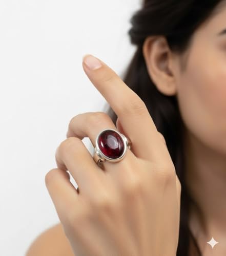 Image of 55Carat Choose Your Color Natural Gemstone Sterling Silver Statement Rings Oval Shape Handmade Sizes 5-12