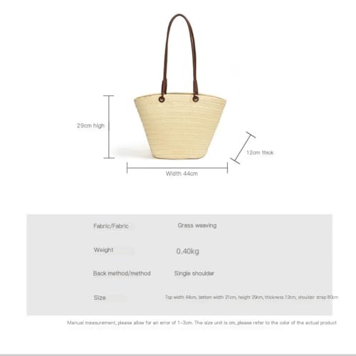 Bolso de paja tejido para mujer estilo Tote miniatura 4