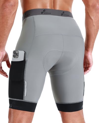 Sportneer Bike Shorts - Men's Padded Cycling Bicycle Shorts with 2 Placed Cargo Pockets for Road and...