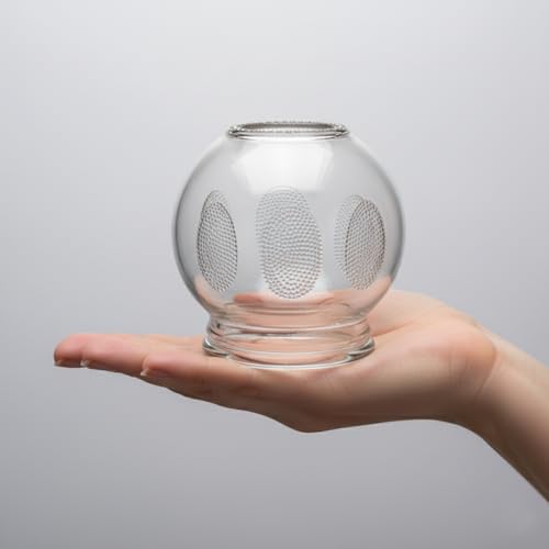 Royal Massage Glass Fire Cupping Jars Thick Glass Cupping Set 4 Sizes Vacuum Cupping Glass Fire Cupping Jars with Finger Grips (12 Pieces)