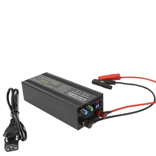 85A 100A Lithium Iron Phosphate Battery Charger for Larger Capacity Battery LiFePo4/Lithium Current/Voltage Adjustable(0-85A Clip Single,UK Plug)
