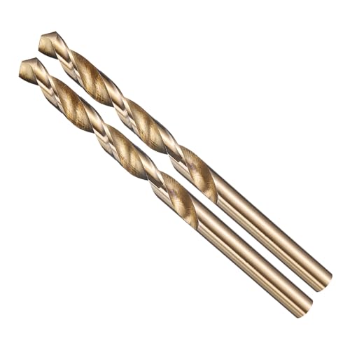METALLIXITY Drill Bit (13/64) 2pcs 4241 High-Speed Steel Straight Shank Gold Finish 118 for Wood Plastic Iron Copper Aluminum Low Soft Metal