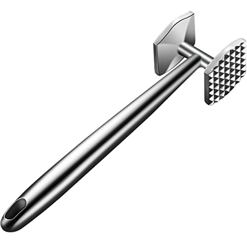 Cabilock Stainless Steel Meat Mallet with Ergonomic Handle Kitchen Meat Tenderizer Tool for Pounding Chicken Steak Beef Design with Hanging