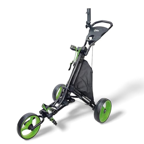 Cruiser 2.0 Three Wheel Golf Push Cart (Black-Green)