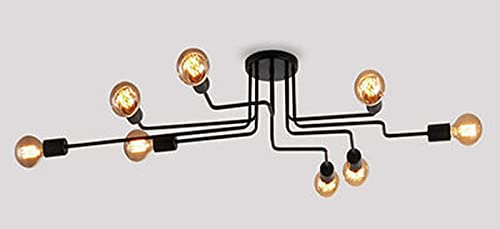 Plafonnier LED en fer forgé peint pour décoration de salon et chambre