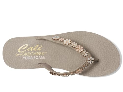 Skechers Skechers Women's MEDITATION - DAISY CRUSH flip flop sandal, Taupe Multi 8 M