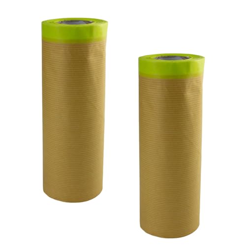Image of 2PCS Paint Masking Paper, Painter's Tape and Drop Cloth, Automotive Paint Tape Roll, Various Paint Masking Papers for Car