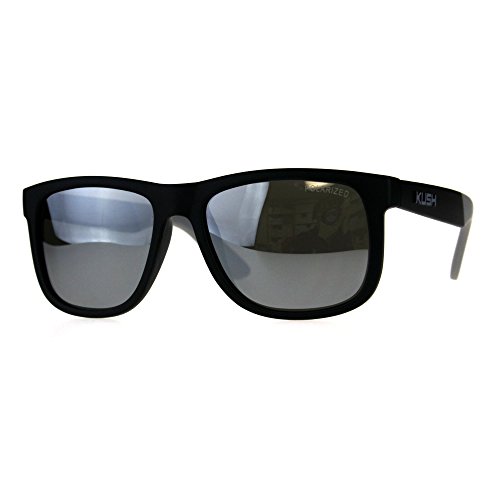 Polarized Kush Mens Rectangular Color Mirror Lens Sport Horn Rim Sunglasses