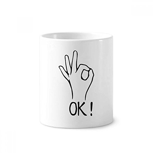 Tasse blanche céramique motif OK un cadeau personnalisé original de 350ml
