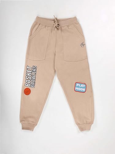 Image of KiddoPanti Boys Solid Fleece Track Pants | Cotton Poly Fleece Fabric | Ankle Length Bottom Rib | 2 Front Patch Pocket | Elastic Waist & Drawcord | Jogger Track Pants for Boys