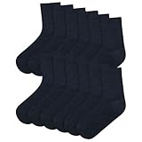 A2Z 4 Kids Boys Girls Children Kids Back to School Cotton Rich Plain Ankle - Socks 970 6 Pack Navy 6-9