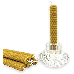 Velas de Miel de Abeja Natural - 100% Cera de Abeja de España - Pack de 6 velas 11cm x 2cm (PACK 6 UDS)