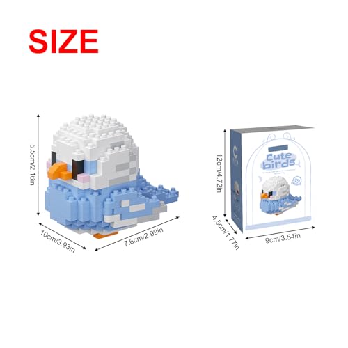 NOOLY Parrot Micro Building Bricks Kit Bird Thmed Blocks Set Decoration for Home and Office WKLJM-01 242Pcs (White and Light Blue) 8918 - Image 2