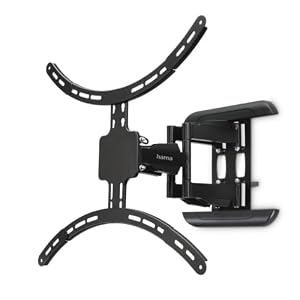 Hama Support Mural TV Pivotant Inclinable Télescopique Garantie 10 Ans (TV 37" à 90" 229 cm 50kg Inclinaison -12°/+2° Rotation 120° VESA 600x500 Max FULLMOTION Gestion câbles Chevilles Fischer) Noir
