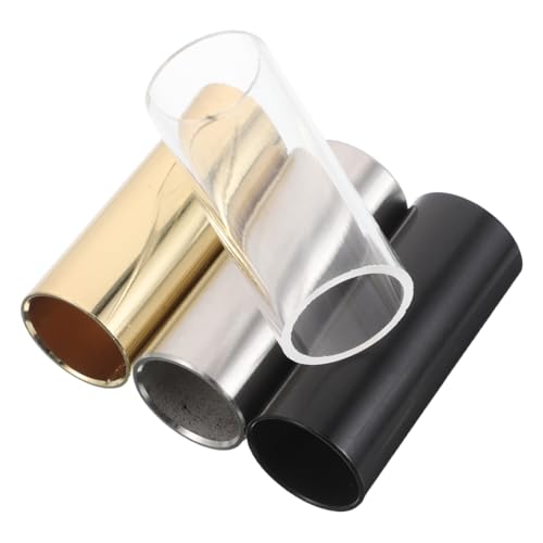 Toddmomy 4pcs Enhanced Performance Slide Bars Metal Slides for Electric Guitars Medium Strings Ergonomic Design for Blues Country Jazz