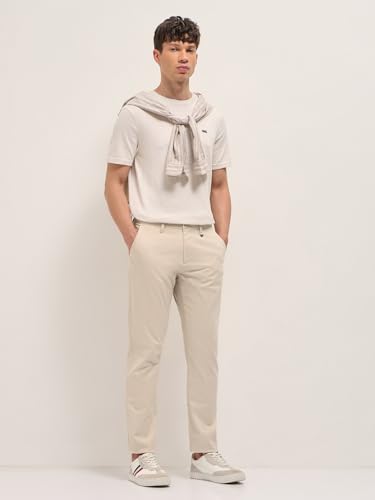 Image of Men's Grey Cotton Straight Fit Casual Trouser