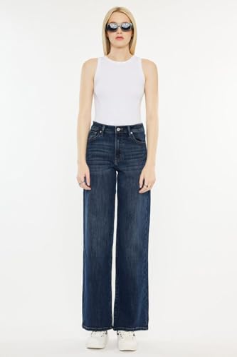 SALT TREE Kancan - Samia High Rise Wide Leg Jeans - Essential, kc20030D4