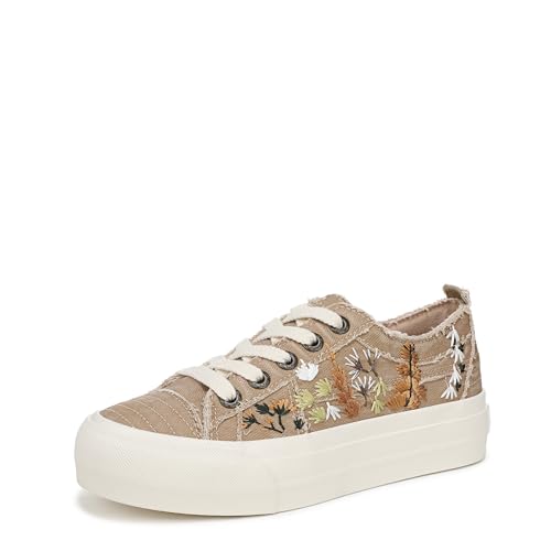 Blowfish Malibu Women's Sadie-Sun Sneaker Warm Taupe Canvas 10 M