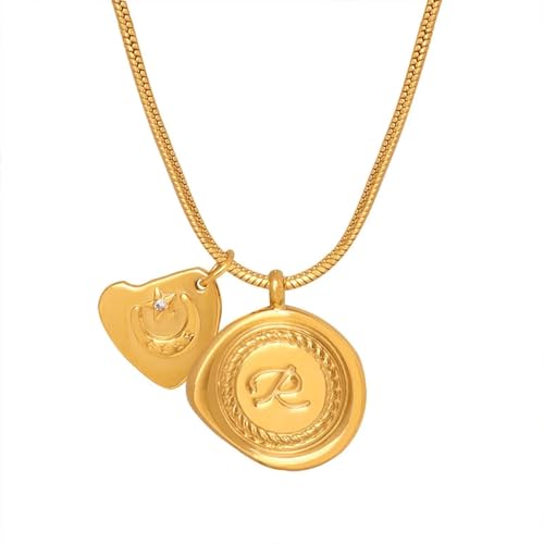 Chaîne lune irrégulière et pendentif rond pour homme et femme style géométrique