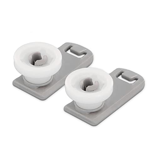 DEKAROX Juego de 2 ruedas para cesta superior con soporte, 2 unidades, repuesto para Miele 7649011, 2 rollos de cesta con 22 mm de diámetro, 47 mm de longitud, para cajón de cubiertos y escuadra