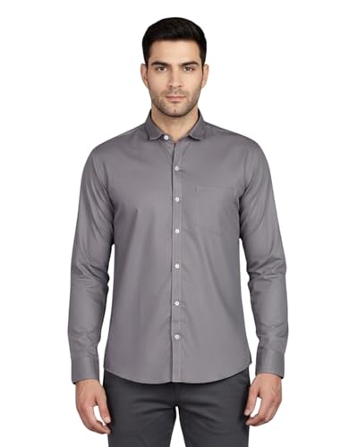 Image of MILDIN Men's Pure Cotton Striped Printed Shirt with Spread Collared Neck Full Sleeve Curved Hemline Button Closure and Regular Fit | Shirt for Man