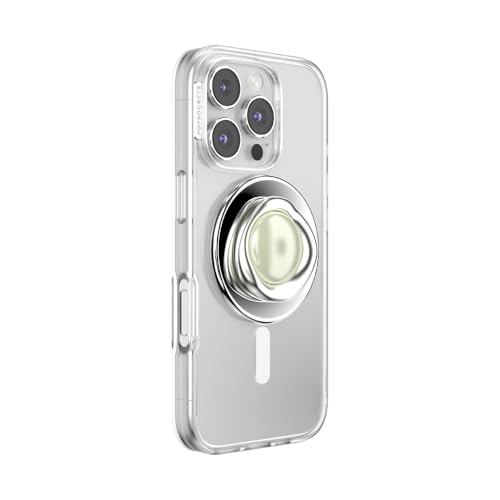 Image of PopSockets Phone Grip for MagSafe, Magnetic Holder, Phone Stand, Crystal - Eye of the Beholder Silver