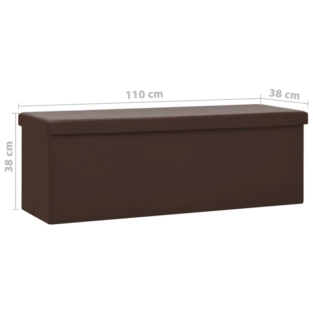 Panchina pieghevole con vano portaoggetti in MDF in finto lino, pieghevole, con vano portaoggetti in MDF in finto lino, pieghevole con PVC marrone