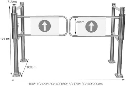 Automatic Swing Security Gate with Safety Guardrails - Enhanced Safety for Supermarkets, Warehouses, Libraries & Public Spaces - Durable, Easy to Install, Child & Pet Friendly