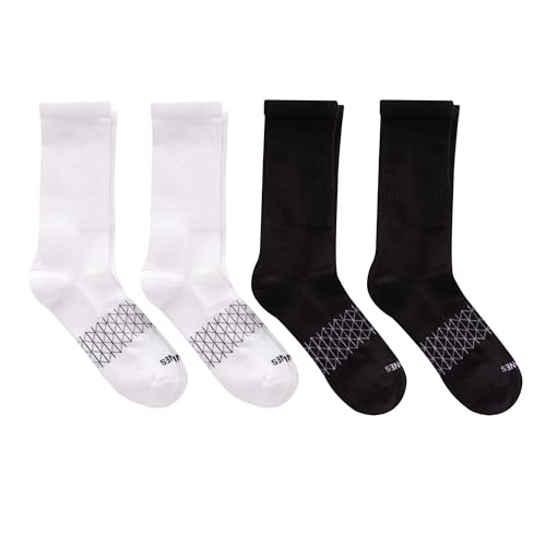 Image of Hanes Men's Socks, Absolute Comfort Cushioned Moisture-wicking Seamless Toe, 4 Pack, Ankle, Crew and Heel Shield Socks