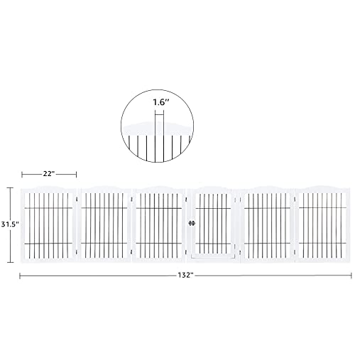 beeNbkks Pet Playpen with Wire, Extra Wide 6 Panels Freestanding Wooden Dog Gate with Walk Through Door and 5 Support… - Image 5