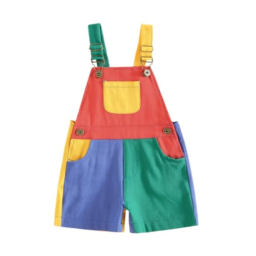 Fernvia Toddler Kids Baby Girl Boy Contrast Color Overalls Shorts Clothes