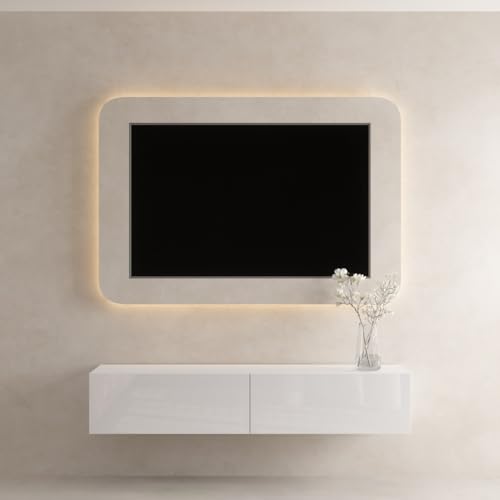 Planetmöbel West TV-Schrank, Fernsehtisch 160 cm lang, TV-Board hängend oder stehend, Fernsehschrank für Wohnzimmer, TV Möbel 37,8 x 160 x 30 cm, weiß