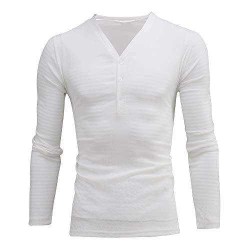 Mens Hippie Deep V-Neck T-Shirts Lightweight Slim Fit Long Sleeve Beach Shirts Stretch Muscle Gym Workout Tee Shirt