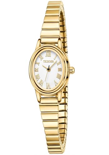 TKIIOER Small Gold Watches for Women Easy to Read Roman Dial Ladies Watch