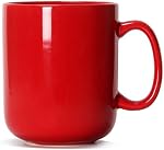 20 OZ Large Coffee Mug, Smilatte M016 Plain Ceramic Big Tea Cup with Handle for Dad Men, Red