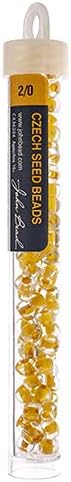 Czech Seed Bead 2/0 Crystal/Yellow Terra