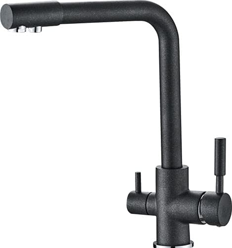 Robinet 3 voies 3 en 1 pour cuisine - Chromé - Filtre à eau - 1801-7 - Noir