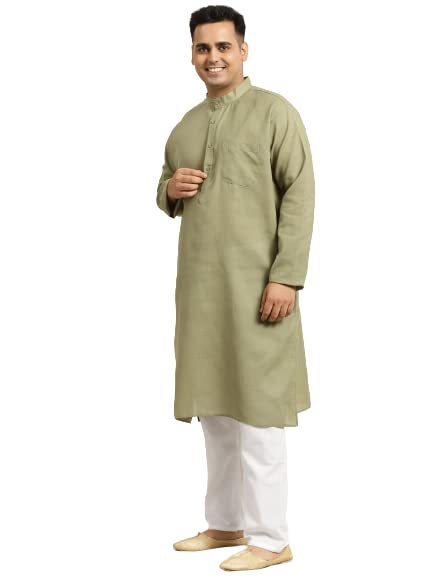 Image of SOJANYA (Since 1958, Men's Silk Blend Grey Kurta Pyjama & Silk Blend Jacket Combo