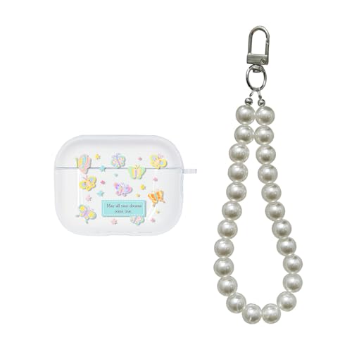 HJXFling �K�p Airpods Pro 2 �P�[�X �V���R�� TPU �N���A ������ �P�[�X �J�[�g�D�[���t���[�����V���[�Y�f�U�C�� �ی�J �o�[ �L�[�`�F�[���y���_���g �t�� ������ ���̎q���� �G�A�|�b�h Pro 2 �p - �J���t���Ȓ�