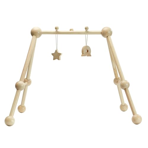 PlanToys® Wooden Baby Gym | Montessori Baby Activity Center | Eco-Friendly Infant Play Gym with Sturdy A-Frame Design | Non-Toxic Baby Play for Tummy Time & Sensory Development