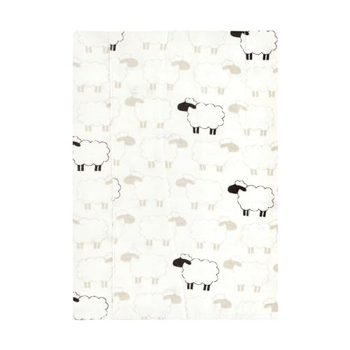 Image of Hudson Baby Unisex Baby Cotton Flannel Burp Cloths, Taupe Sheep, One Size