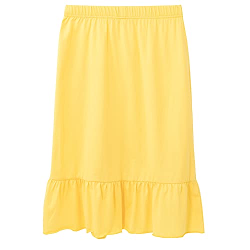 Dotdog Girls' Tiered Ruffle Midi Skirts Soft Cotton Maxi Skirts With Waistband Waist For Girls 3-12 Years (Yellow, Xl) #TOP1