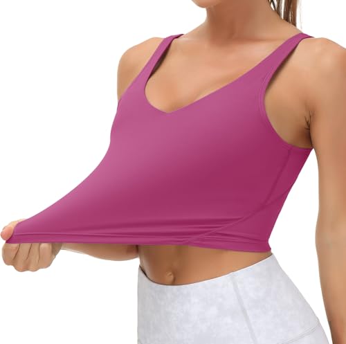 Image of THE GYM PEOPLE Womens' Sports Bra Longline Wirefree Padded with Medium Support