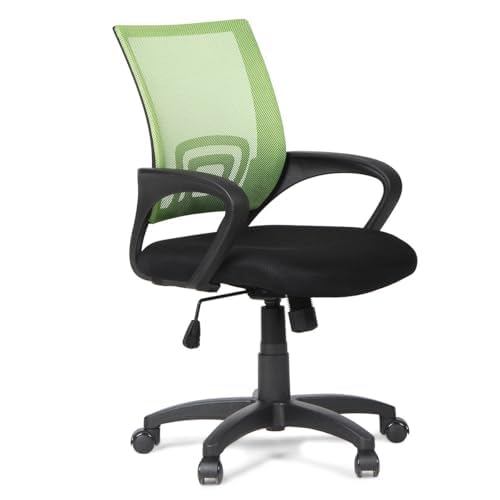 Mesh Back and Hometown Fabric Office Chair (Colour-Green) Regus Ergonomic Desk Chair with Adjustable Height, Lumbar Support, (Pack of 1)