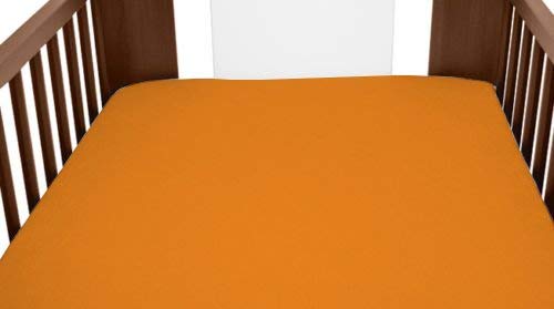 TERRY TOWELLING FITTED SHEET 90x40 MATTRESS NURSERY BABY COT COTBED FROTTE (Orange)