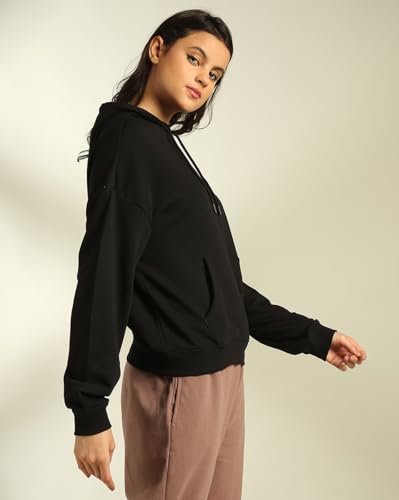 Image of Women's Full Sleeve Pullover Hoodie | Solid Color, Hooded Neck with Kangaroo Pockets, Casual and Comfortable Regular Fit Hoodie