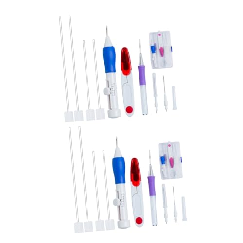 SEWACC DIY Punch Needle Embroidery Pen Comfortable Hand Tool for Stitching and Crafting with Durable Needles for Textiles Flowers and Home Decor Projects
